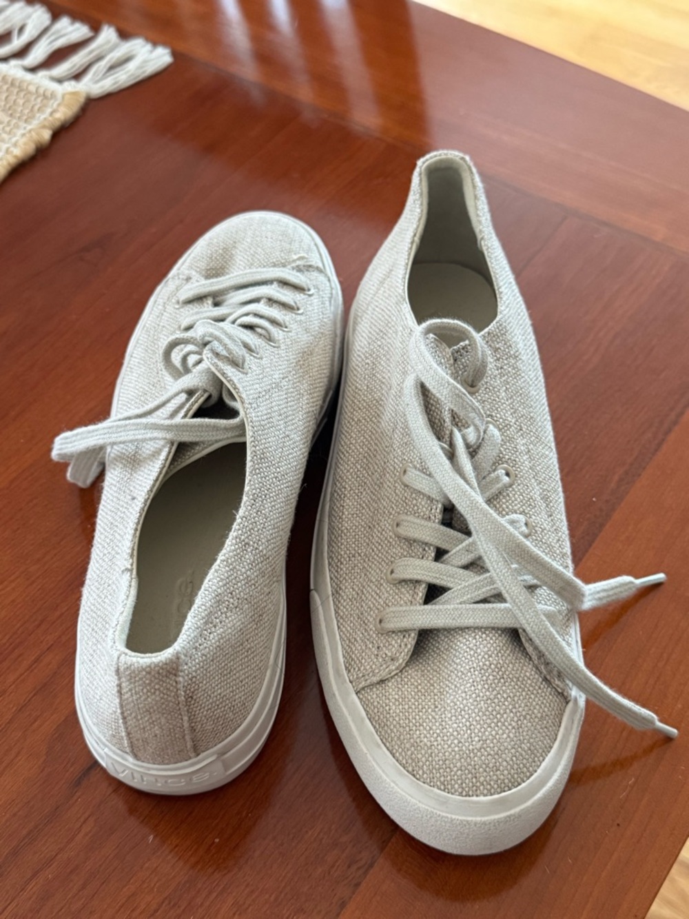 Vince Heaton Womens Shoes Brown Canvas Low Top Casual Sneakers Streetwear 7 M